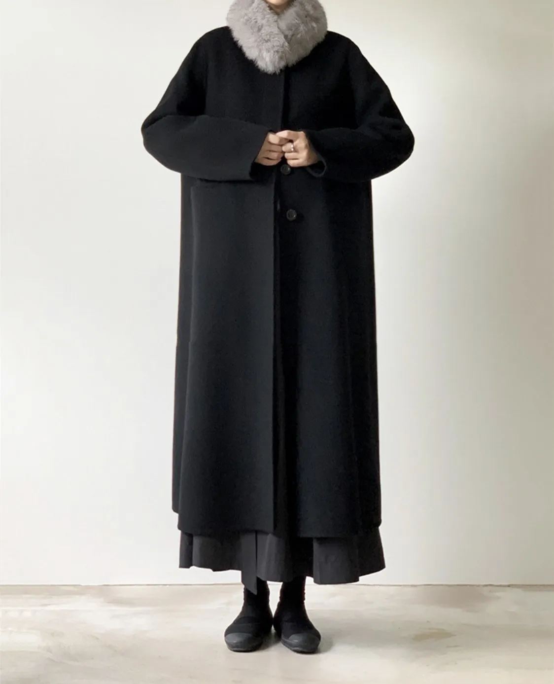 Новое винтажное Женское шерстяное пальто женское длинное плотное теплое платье пальто Куртки Оверсайз осень зима женская верхняя одежда шерстяное пальто