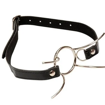 Oral Fixation PU Leather Bondage Restraint Mouth Gag Spider X Style Flirting O ring Open Mouth Gag Adult Games Sex Toys XN0083 4