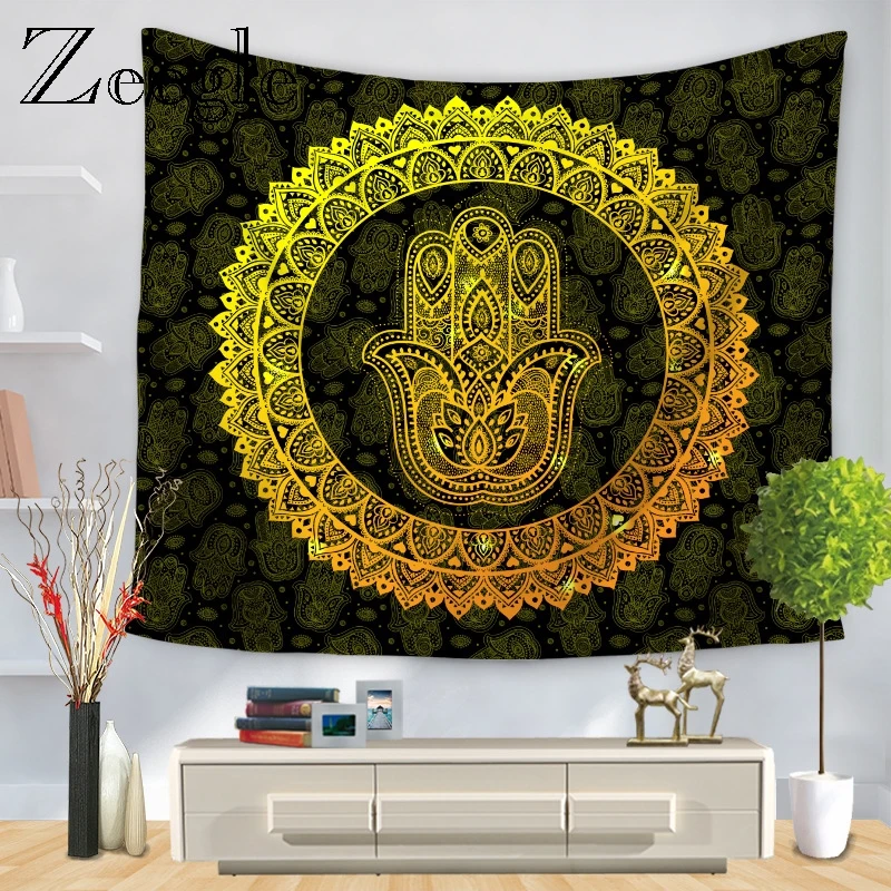 Zeegle Mandala Tapestry Wall Hanging Beach Throw Rug Bohemian Home Art Tapestries Decor Polyester Printed Tapestry Indian