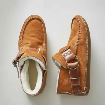 

2020 New Winter Snow Boots Women High Quality Bucket Thick Fur Warm Winter Boots Female Shoes Fashion Cow Suede Ankle Boots