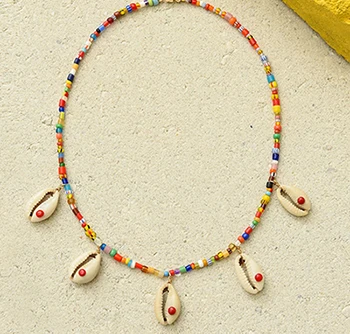 Богемный натуральный Каури ракушками браслет pendientes pulsera mujer стеклянный бисер барочный пресноводный жемчуг браслеты для женщин - Окраска металла: necklace 6