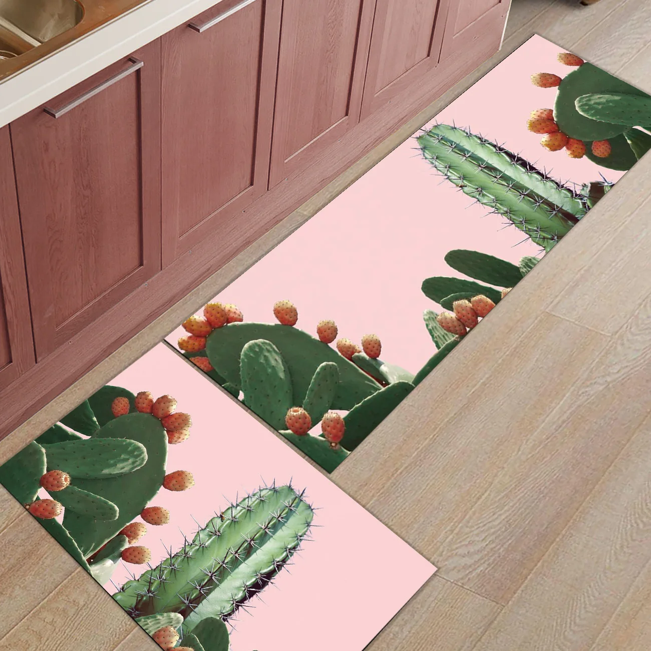 Скандинавский Кактус 2 шт. коврик для кухни аксессуары для ванной набор обуви механический скребок моющийся, напольный ковры натуральное кокосовое волокно