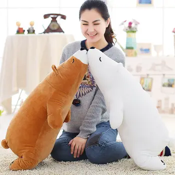 

Sleeping Polar Bear Wite/Brown Plush Teddy Bear Soft Stuffed Animals Toy Pillow Stuffed Animals