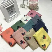 Весенний хлопковый шарф для маленьких мальчиков и девочек, Осенний длинный шарф для девочек, модная детская шаль, мягкий льняной детский шейный платок, накидка B043