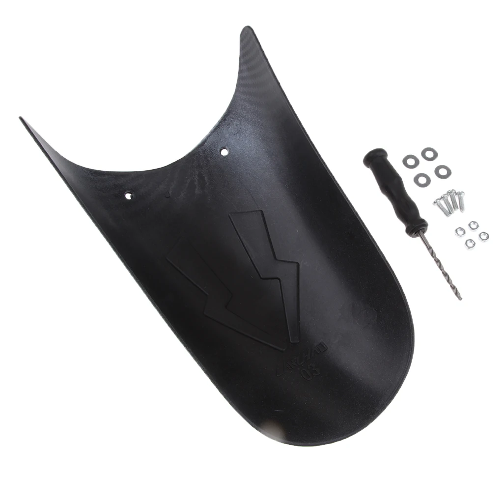 Carbon Fiber Front Fender Extension Wheel Splash Guard Cover Extender w/ Mounting Kits for Motorcycle Motorbike - Type 3
