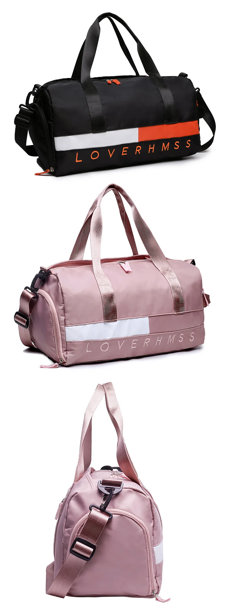 Высококачественная нейлоновая сумка для путешествий, женские сумки через плечо, вместительная Компактная сумка для поездки с сумкой для обуви
