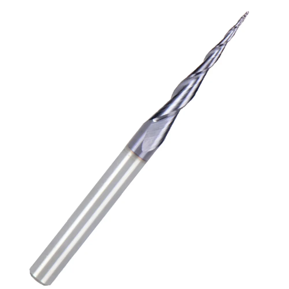 

End Mill 2 Flutes Drill Bit CNC Tungsten Carbide Ball Nose Tapered Tool Parts Replacement Accessories Hesd Drilling