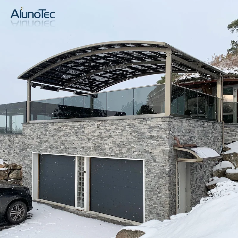 Waterproof Aluminum Frame Carport PC Roof Canopy Sized 5.5m length x 6m width x 3m height