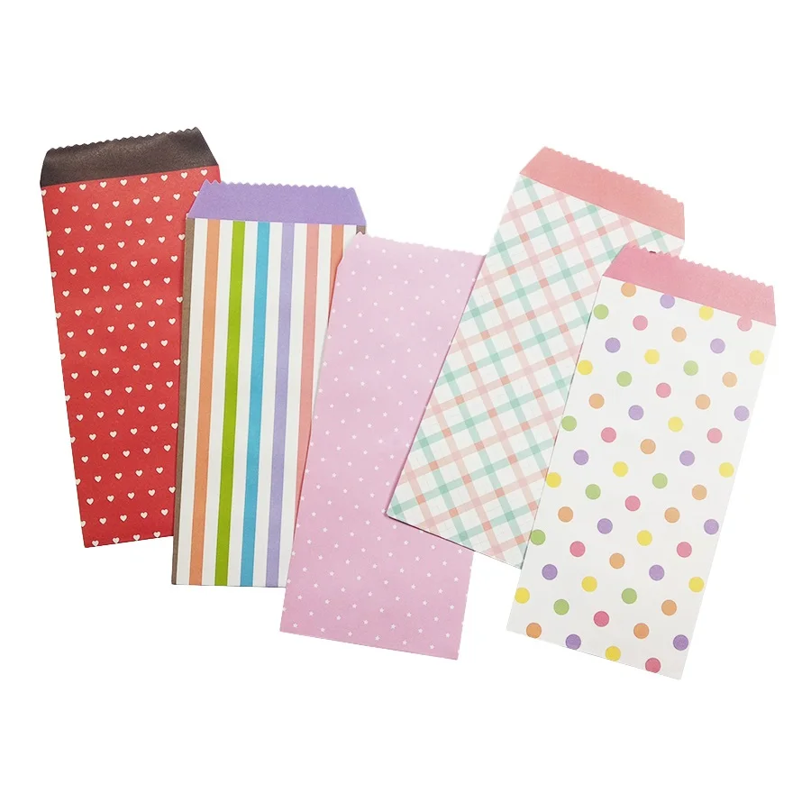 Dots Striped Envelope Creative DIY Paper Scrapbooking Gift Write letter stationery study student supplies 195x85mm 10Pcs/lot Kraft Paper Envelopes Window Envelopes Mailing Envelopes Mini Envelopes Seed Storage Envelopes