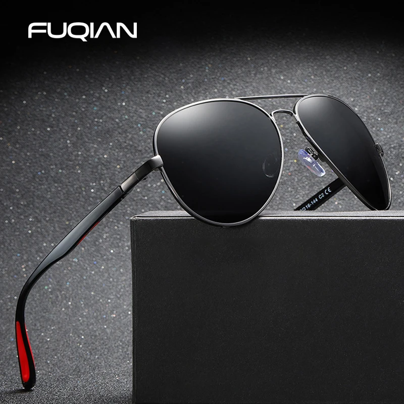 FUQIAN, брендовые, новые, TR90, пилот, поляризационные солнцезащитные очки, мужские, Ретро стиль, металл, для улицы, солнцезащитные очки, Uniesex, модные, для вождения