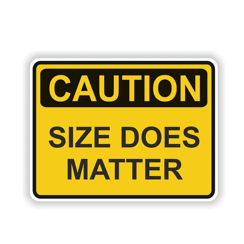 

Creative Car Sticker CAUTION SIZE DOES MATTER Warningauto Accessories PVC Cover Scratches Waterproof 11.1cm X 14.8cm
