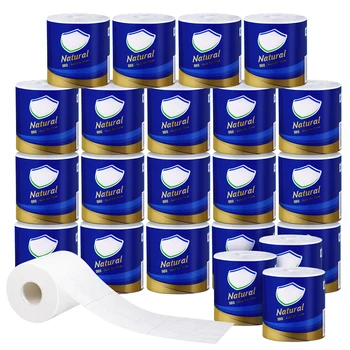 

30 Rolls Top Jumbo Soft Roll Home Toilet Paper 4-Layer Native Wood Toilet Paper Pulp Rolling Paper Strong Water Absorption paper