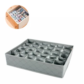 

30 Grid Bra Underwear Socks Storage Organizer Box Non-woven Fabrics Foldable Drawer Divider Lidded Closet Boxes