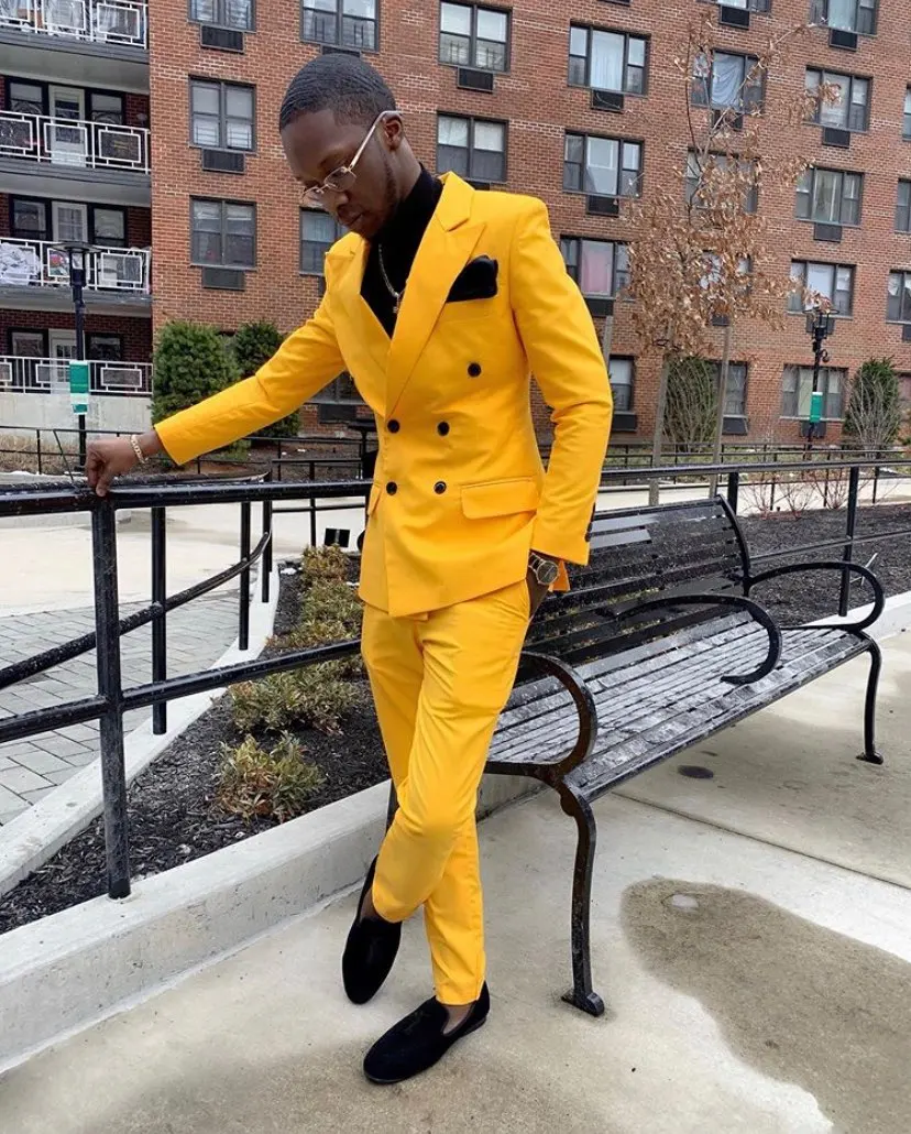 

Groomsmen Double Breasted Groom Tuxedos Peak Lapel Men Suits 2 Pieces Wedding Best Man Bridegroom ( Jacket+Pants+Tie )