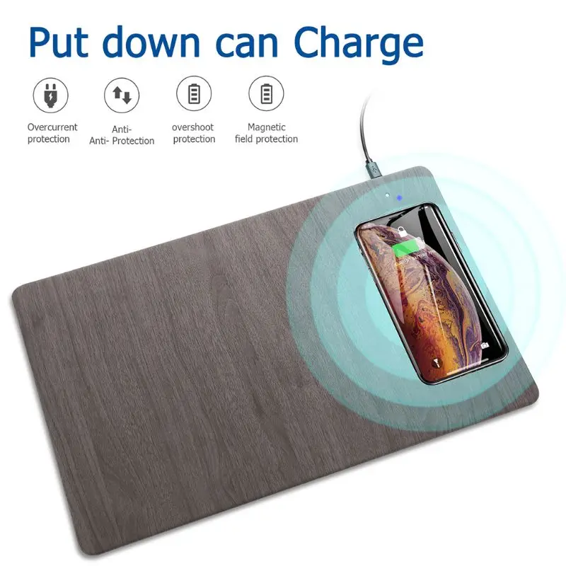  Mobile Phone Qi Wireless Charger Charging Mouse Pad Mat for Apple Samsung Xiaomi