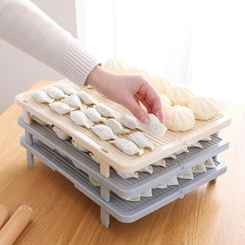 

Foldable Dumpling Storage Tray Cover Pad Kitchen Organizer for Frozen Dumpling Box Placemat Curtain Food Storage Racks Tableware