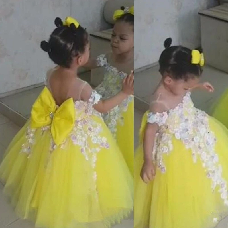 lemon flower girl dress