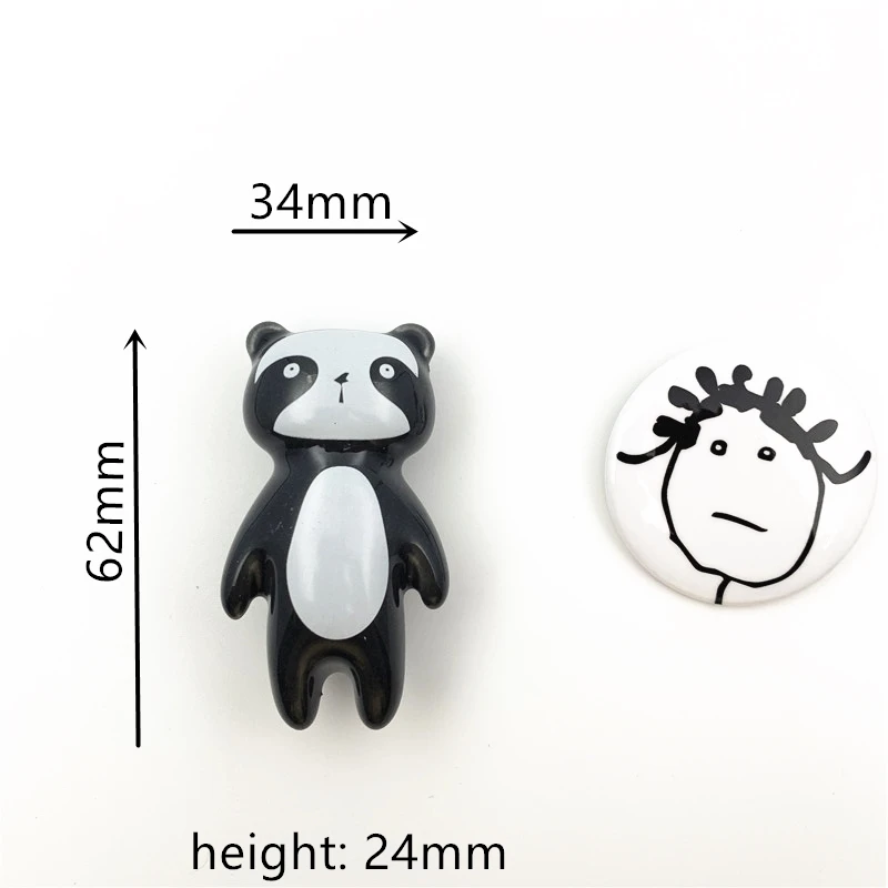 LCH Керамика коробки ручка, панды, лисы, коала в форме детская комната оборудования музея круглые ручки для шкафа; на Ящики ручки для детей/детей - Цвет: Panda