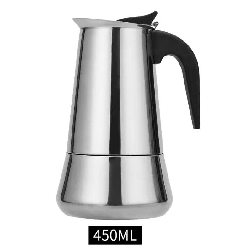 450mlPot-bellied cup Нержавеющая сталь Mocha Эспрессо кофеварка Европейский ручной чайник кофе кофейник кофейная чашка с фильтром Перколятор - Цвет: 450mlPot-bellied cup