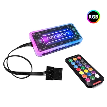 

12cm RGB Adjust LED Lamp Accessories ABS Anti-vibration Controller Home Universal Low Noise Remote Control Computer Case Fan