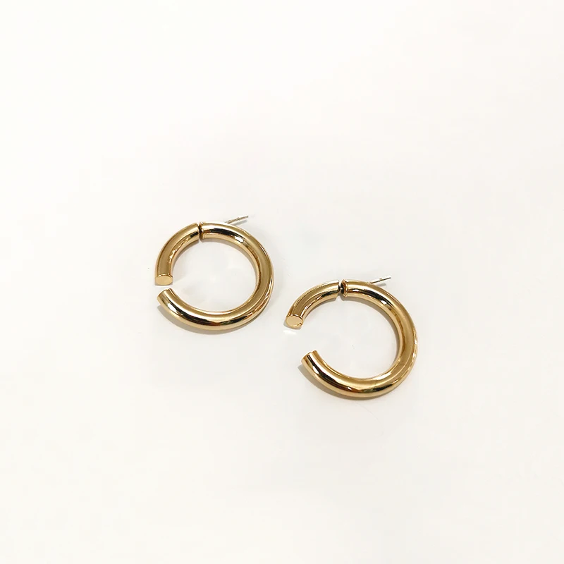 Peri'sBox, золотые, серебряные, цветные, с формы, полированные маленькие серьги, массивные геометрические серьги для женщин, Круглые, минималистичные серьги-кольца