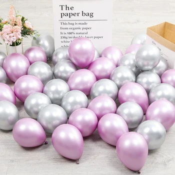 

50pcs/lot 5 Inch Pearl Metallic Latex Balloon Gold Round Metal Balloons Birthday Party Inflate Air Globos Wedding Decor Supplies