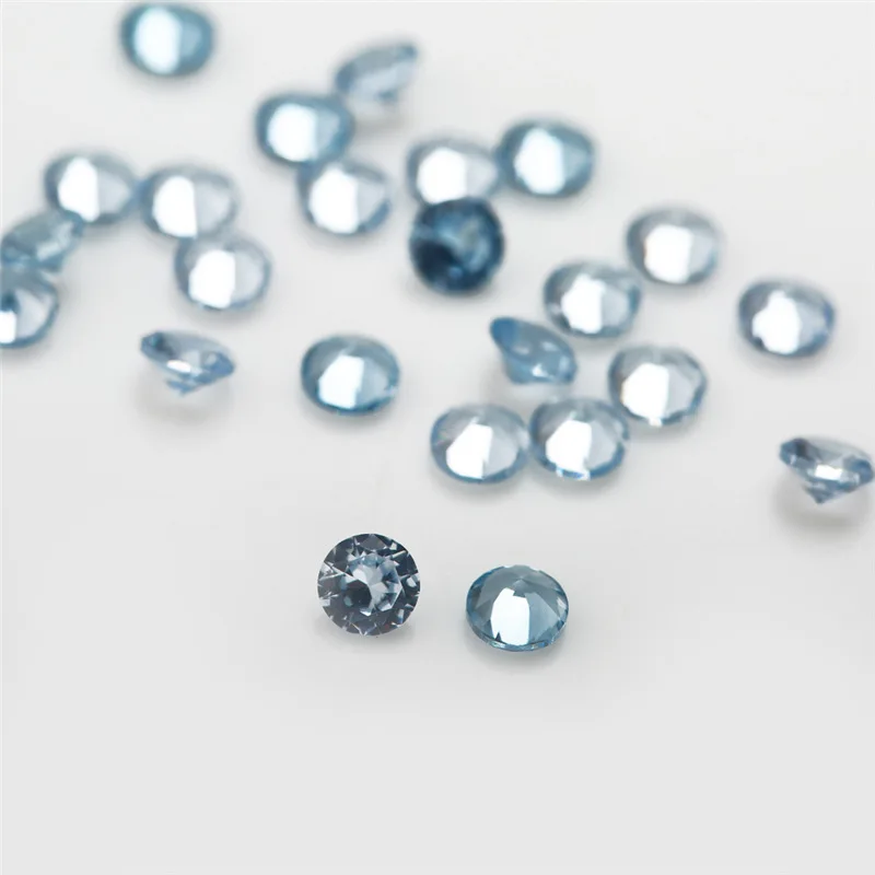 

500pcs/pack Size 2.1~3mm Round Brilliant Cut Big Size Synthetic Spinel Blue 106# 119# 120# Stone Gems For Jewelry