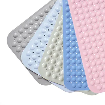 

PVC Home And Hotel Special Bathroom Mat Beige Bathroom Shower Room Non-slip Floor Mat With Suction Cup Bath Mat 70*38CM