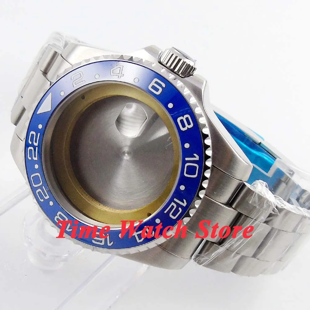 43mm/40mm 316L Sapphire Glass Watch Case Fit NH35 Miyota8215 DG2813 3804 ETA 2824 PT5000 Cyclops Oyster Bracelet Ceramic Bezel | Наручные
