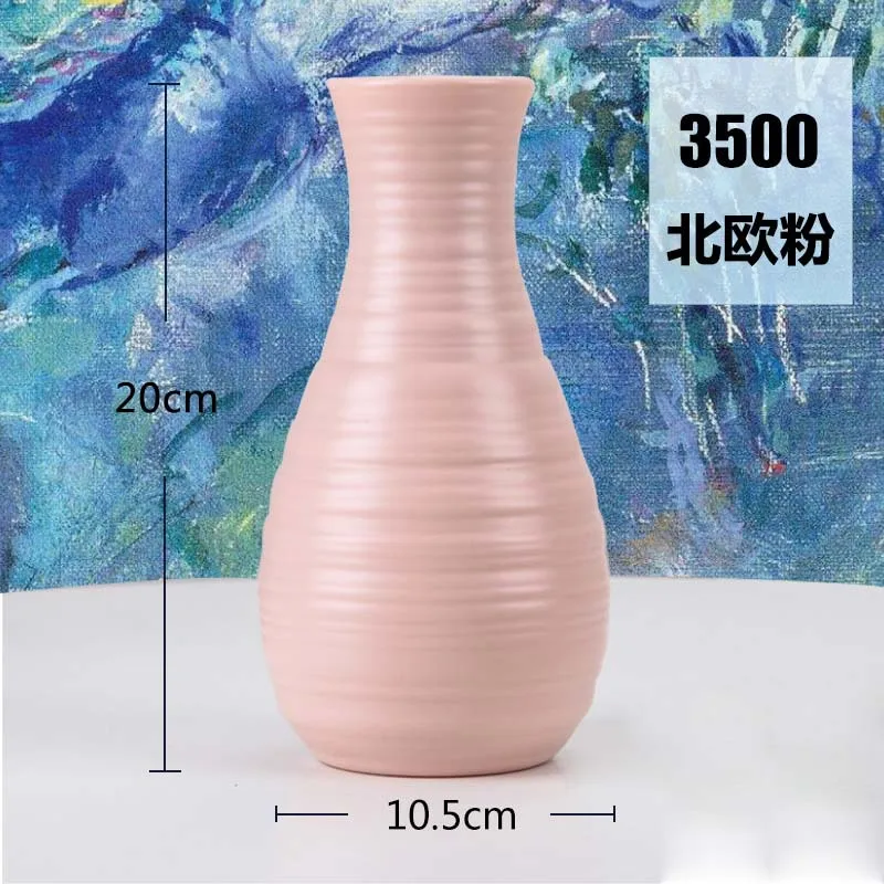 Многостильная оригами пластиковая ваза белая имитация керамического цветочного горшка Цветочная корзина Цветочная ваза для украшения интерьера скандинавские украшения - Цвет: 3500-Pink
