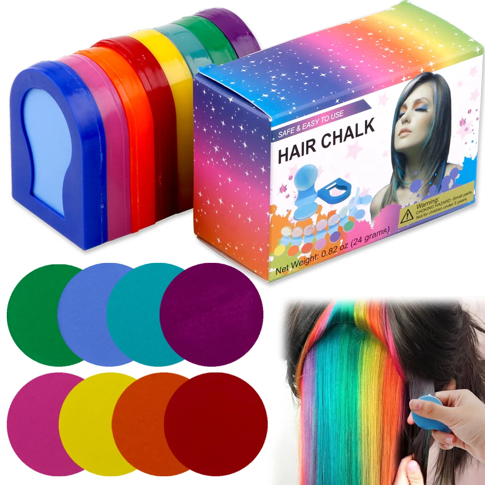 8 colors Disposable Hair Chalk Powder Temporary Hair Color Spray Pastel  Salon Styling Tool Hair Dye Color Paint Soft Accessories|Hair Color Mixing  Bowls| - AliExpress