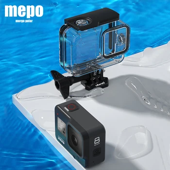 

Go Pro 8 Waterproof Diving Case 60M Dive Swim Case for Gopro Hero Black 8 Underwater Protective Cage w/ Microphone Adapter