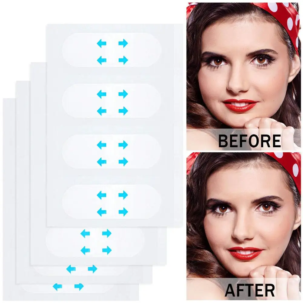Cinta de Estiramiento Facial para adelgazamiento Facial, adhesivo fino e Invisible en forma de V, antiarrugas, transpirable, estiramiento Facial, 40/80 Uds.