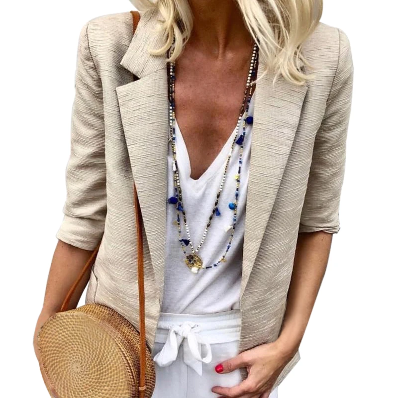 Мода 2019 винтажный офисный женский клетчатый блейзер с длинным рукавом свободный