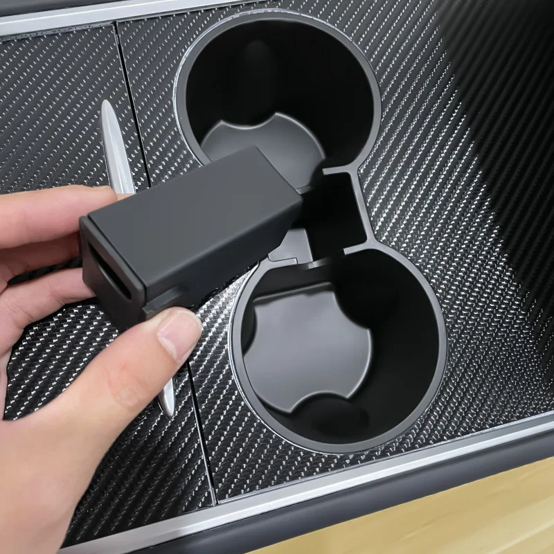 TEFUN Water Cup Holder For Tesla Model 3 Center Accessories Water Proof Car Coasters For Tesla Model Y Car Model3