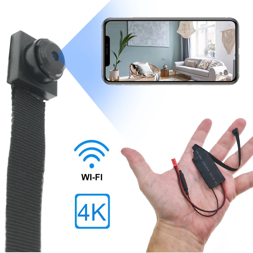 Spy Camera, 4K HD WiFi Hidden Camera, DIY Tiny Wireless Spy Cam