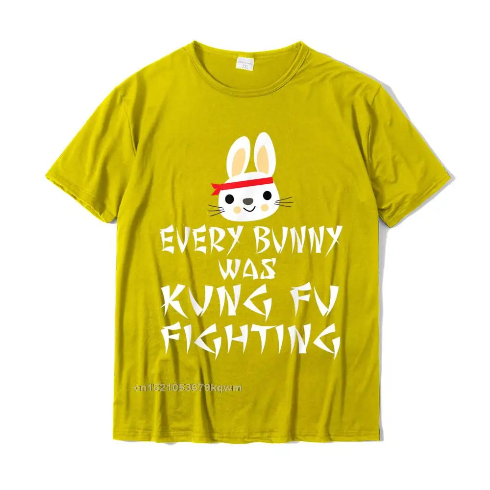 Man 2021 New Fashion Summer T Shirt Crew Neck Labor Day 100% Cotton T-shirts Geek Short Sleeve Party Clothing Shirt Every Bunny Was Kung Fu Fighting Funny Easter Rabbit T Shirt__4182 yellow