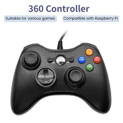 Mando con cable USB para Raspberry Pi, Joystick de vibración de alta calidad para controlador de PC, Joypad 360