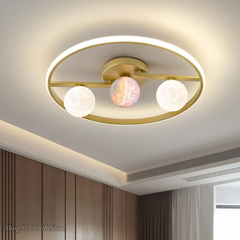 

Bedroom ceiling lamp 3D printing moon lamp modern minimalist cafe childrens room study lamp Nordic restaurant lighting Fixtures