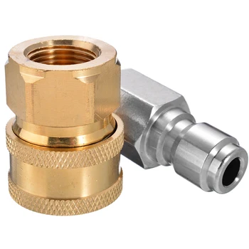 

2pcs Durable 3/8" Pressure Washer Coupling Adapter to Quick Release Coupling Male Female Probe Connector Garden Water Tools