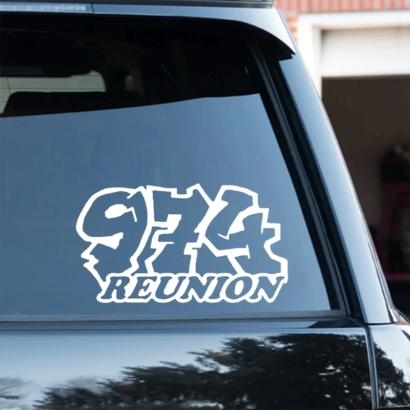 Autocollant 974 avec blason de la Réunion pour plaque d'immatriculation