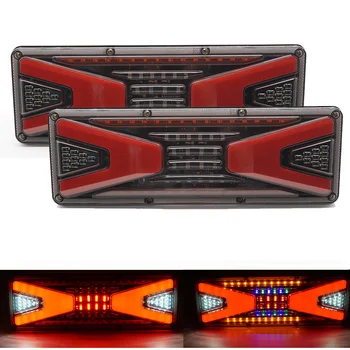 

24V Truck LED Rear Tail Light trailer Warning Lights Flowing Signal Light lorry stop brake reversing traffic lamp