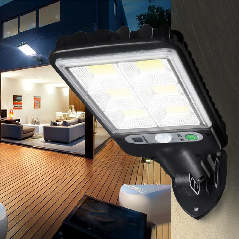 Luce solare esterna a LED, luce da parete da giardino a induzione del corpo umano, luce da terrazza a 30/72 COB, luce potente a 18 LED, luce stradale impermeabile_voghion.com