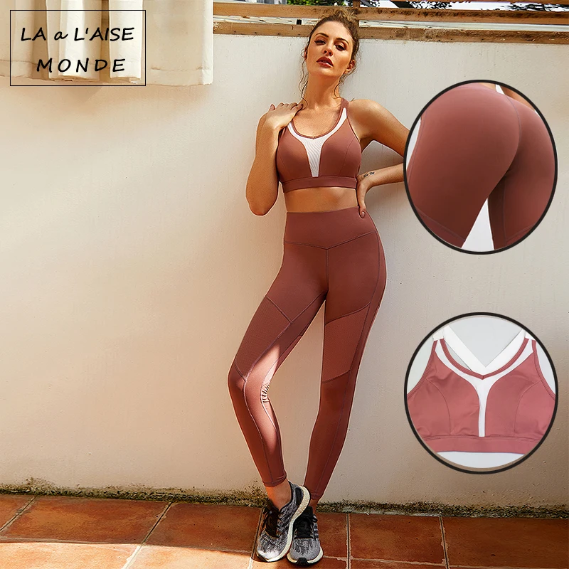 

Spring Summer Yoga Clothing Suit Running Tights Moisture Wicking Thin Hip Sports Shirt Bra Professional Sportswear Suit Women