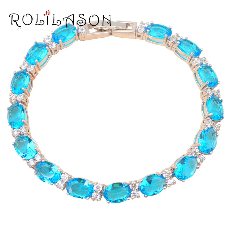 Лучший подарок для дам AAA циркон синий кристалл браслеты серебряные плиссированные ювелирные изделия для здоровья TB456