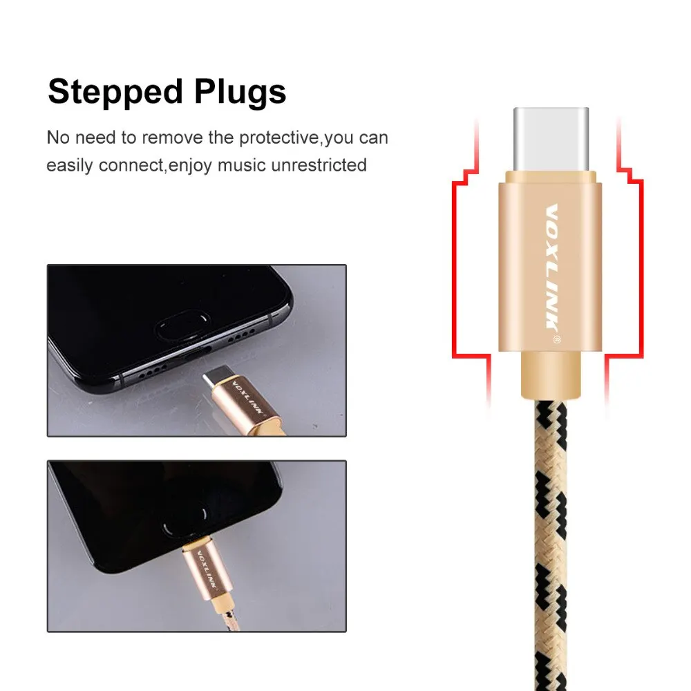 Кабель VOXLINK USB Type C на 3 5 мм для автомобиля AUX кабель адаптер наушников и колонок Nexus