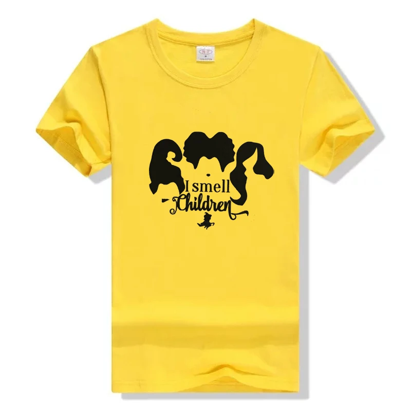 

Tee Fashion Witch Broom Tees Grunge Tumblr Holiday Gift Horror Kawaii Shirts I Smell Children Halloween Funny Graphic Women