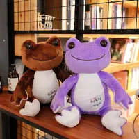 53cm Lovely Smile Frog Plush Toy Soft Cartoon Dressed Frog Stuffed Animal Doll Kids Sleeping Toys