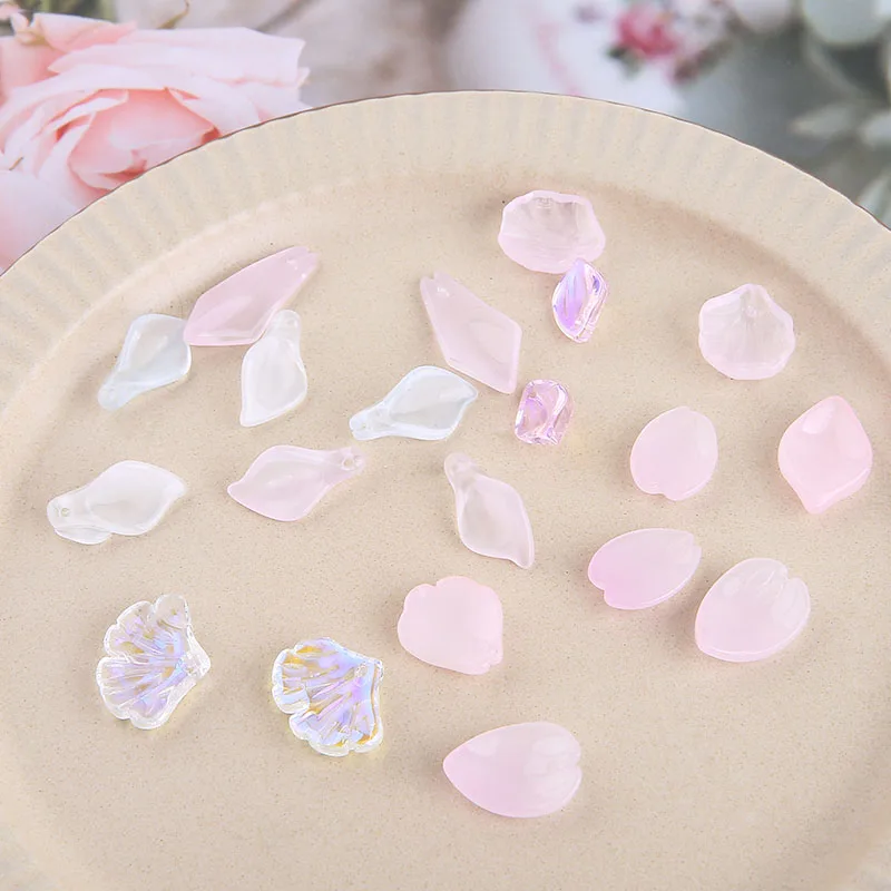 

20pcs Gradient glazed petals calla lily lily night flower Earrings sweet pendant DIY handmade jewelry earrings hairpin material
