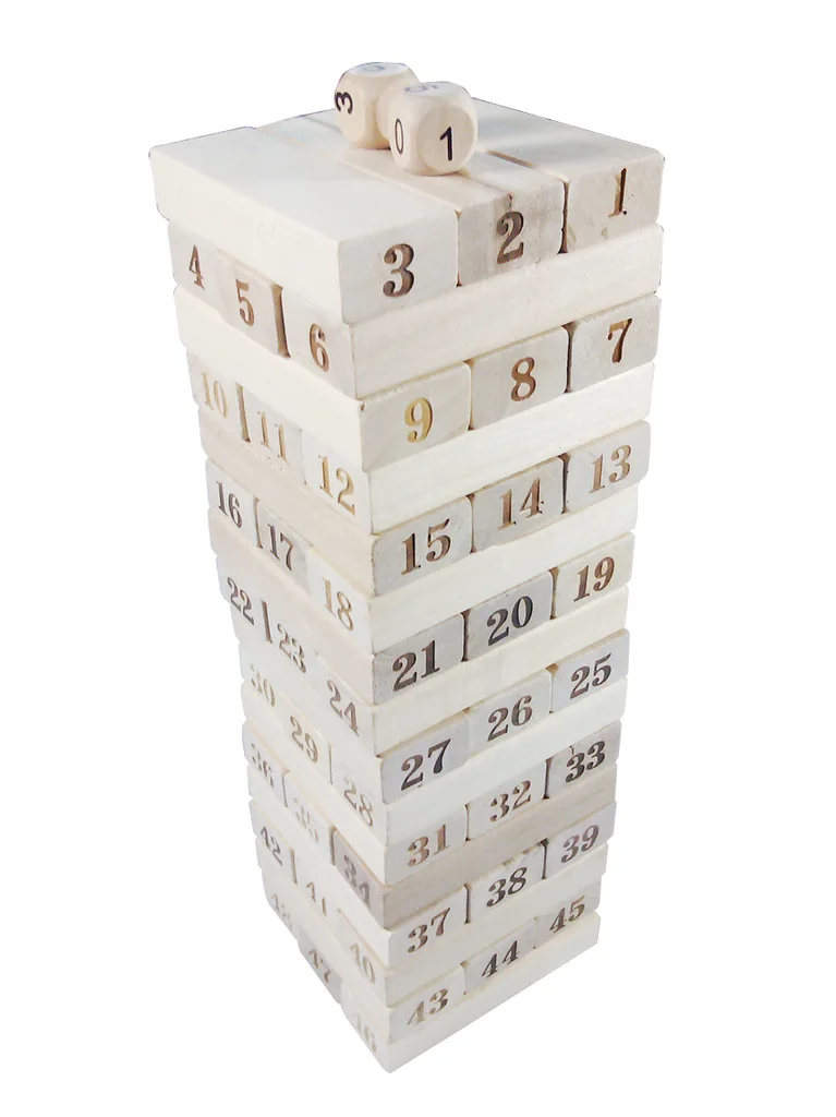 48 зерна с цифрами Стек-вверх бревен строительные блоки кирпичи Pro Jenga взрослые повседневные деревянные игрушки